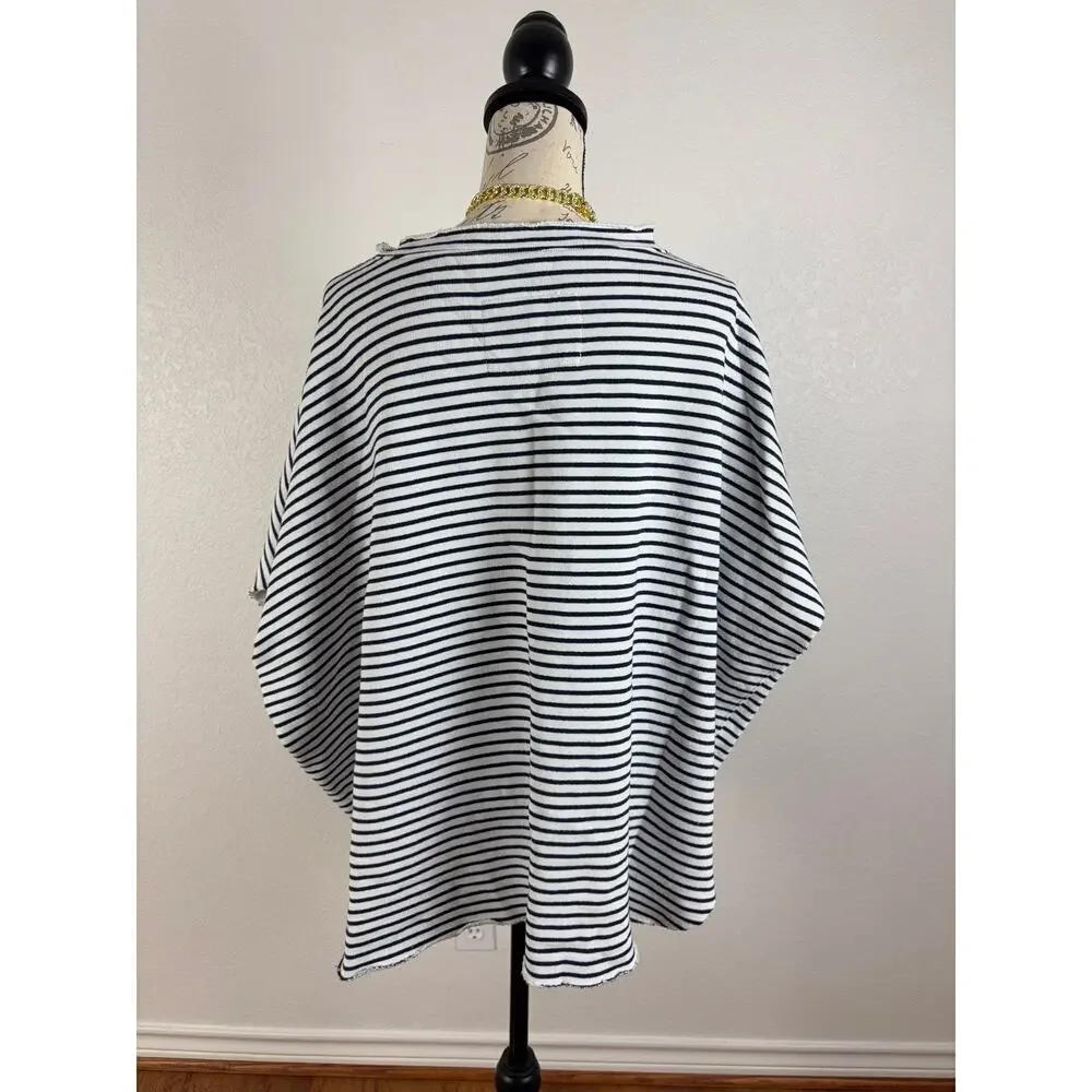 B38 Frank & Eileen Olive Original Capelet OS Striped French Chic Old Money - Picture 5 of 9
